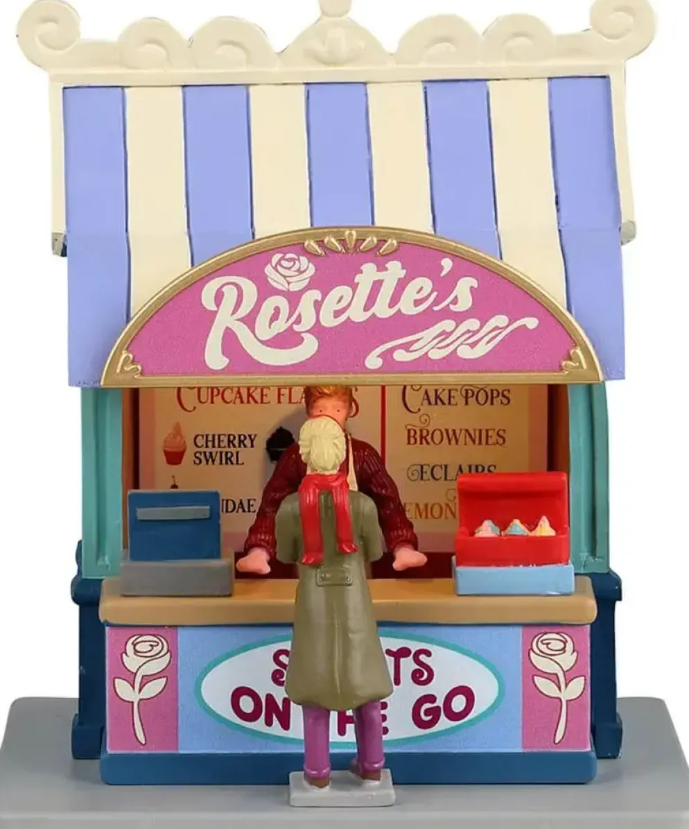 Lemax rosette's dessert bar verlicht kerstdorp tafereel Caddington Village 2023