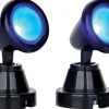 Lemax round spot light, blue s/2 verlichte kerstdorp accessoire 2015