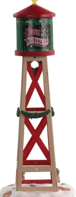Lemax rustic water tower kerstdorp tafereel Vail Village 2021