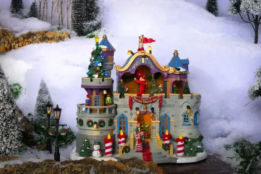Lemax santa‘s castle gala bewegend kersthuisje Santa's Wonderland 2024