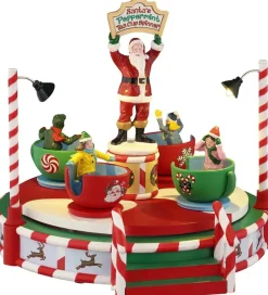 Lemax santa's peppermint teacup spinner bewegend kerstdorp tafereel Carnival 2025