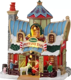 Lemax santa's petting zoo verlicht kersthuisje Santa's Wonderland 2021