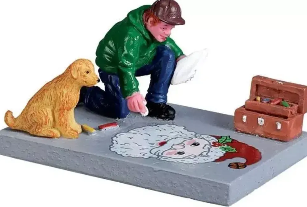 Lemax sidewalk chalk artist kerstdorp figuur type 3 2017