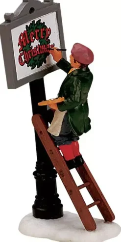Lemax sign painter kerstdorp figuur type 3 Caddington Village 2001