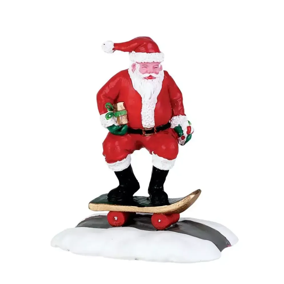 Lemax skateboard santa kerstdorp figuur type 2 2017