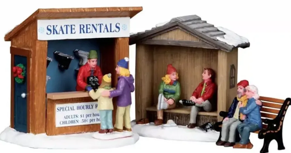 Lemax skate rentals s/3 kerstdorp tafereel 2010