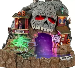 Lemax skull cave quarry tafereel Spooky Town met rook effecten 2021