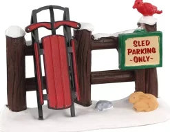 Lemax sled parking only kerstdorp accessoire 2020