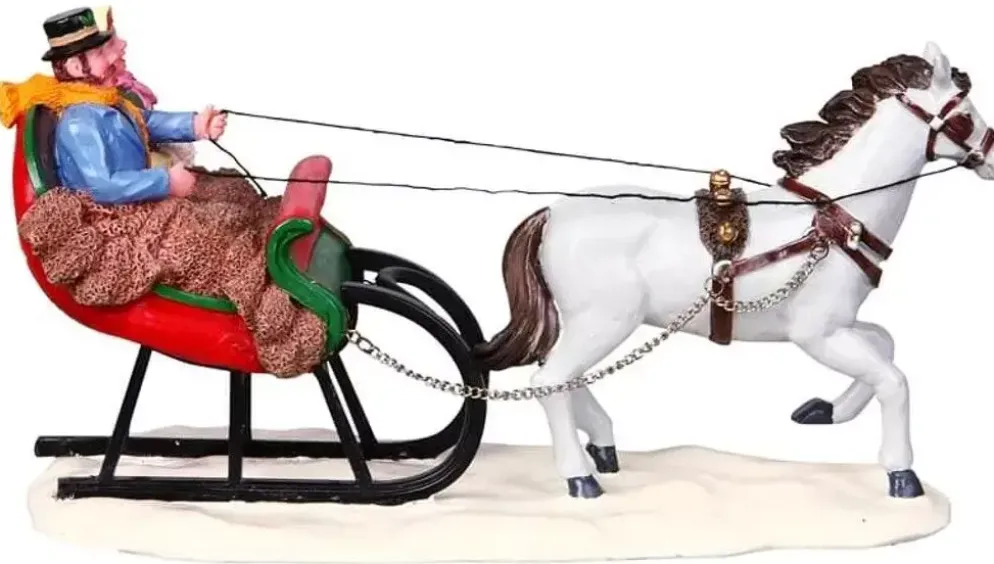 Lemax sleigh ride kerstdorp tafereel Caddington Village 2006