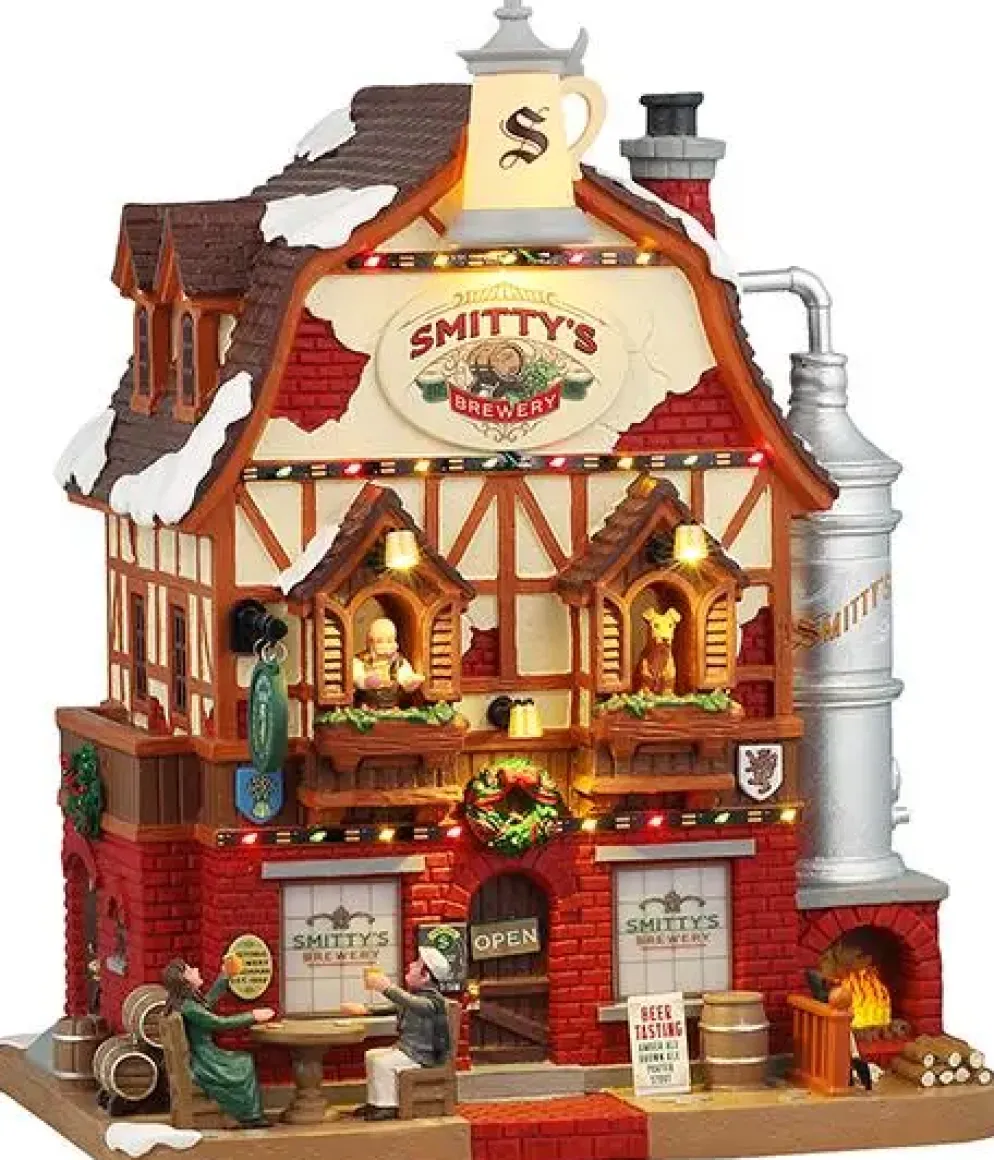 Lemax smitty's brewery verlicht kersthuisje Caddington Village 2025