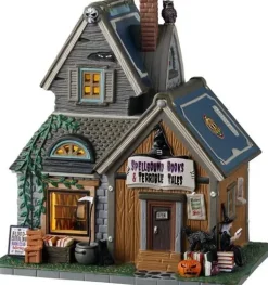 Lemax spellbound books & terrible tales verlicht huisje Spooky Town 2025