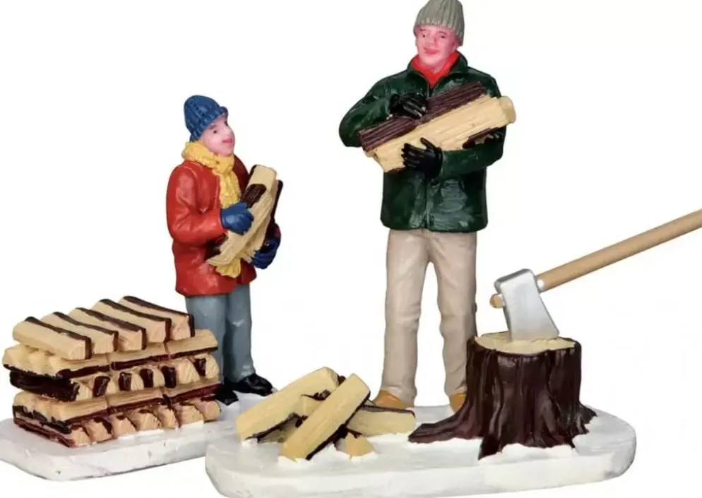 Lemax stacking firewood s/2 kerstdorp figuur type 4 Vail Village 2015