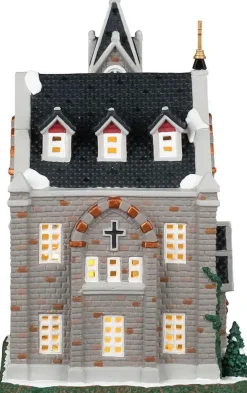 Lemax st. luke's church verlichte kerk Caddington Village 2023