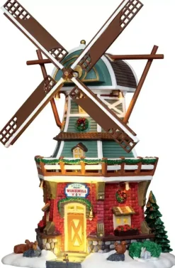 Lemax stony brook windmill verlicht kersthuisje Vail Village 2012