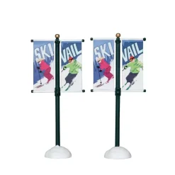 Lemax street pole banner s/2 kerstdorp accessoire Vail Village 2012