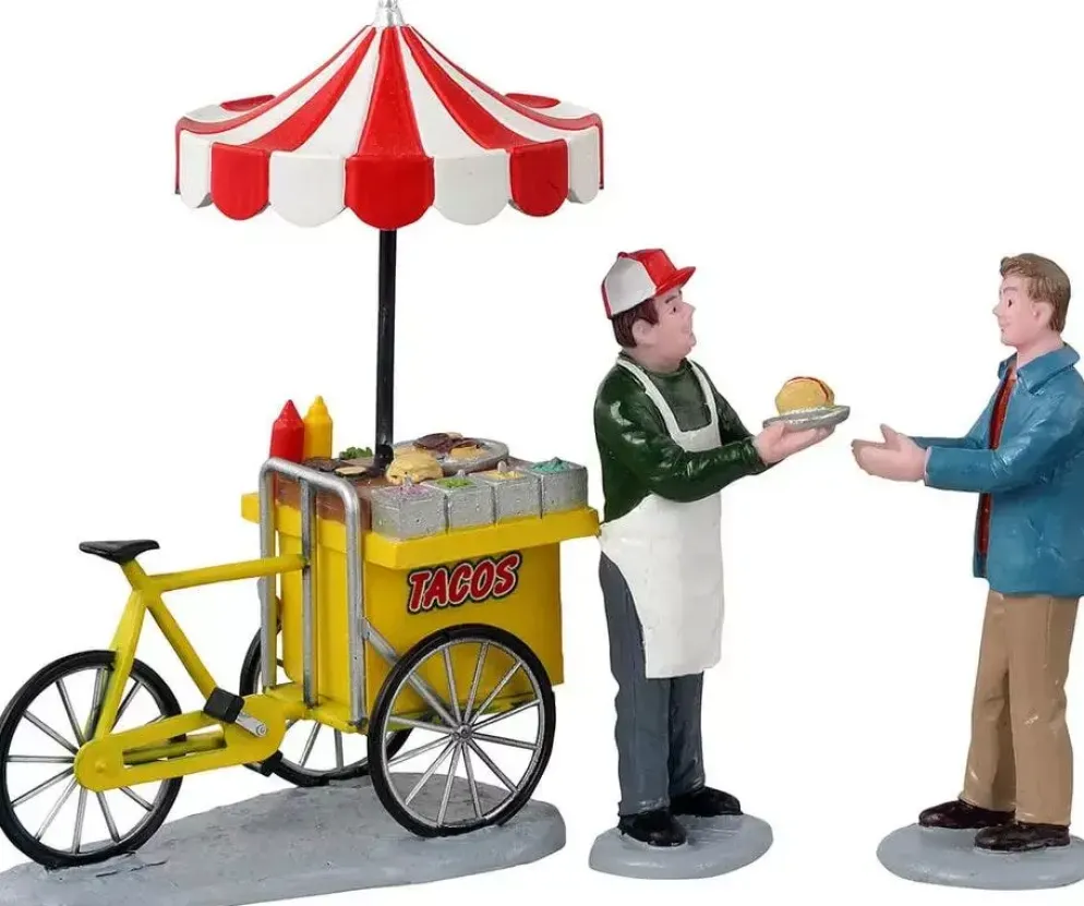 Lemax taco cart, s/3 kerstdorp figuur type 5 Caddington Village 2021
