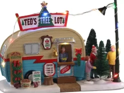 Lemax ted's tree lot verlicht kerstdorp tafereel Vail Village 2021