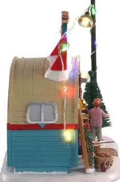Lemax ted's tree lot verlicht kerstdorp tafereel Vail Village 2021