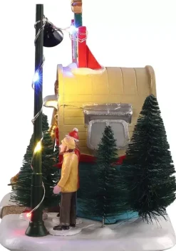 Lemax ted's tree lot verlicht kerstdorp tafereel Vail Village 2021