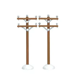 Lemax telephone poles s/2 kerstdorp accessoire 2006