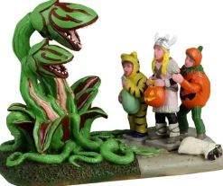 Lemax terrified trick-or-treaters tafereel Spooky Town 2024