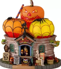 Lemax the bad apple shop verlicht huisje Spooky Town 2021