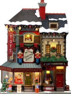 Lemax the christmas shoppe verlichte facade Caddington Village 2026