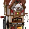 Lemax the coffee bean grinder verlicht kersthuisje Caddington Village 2021