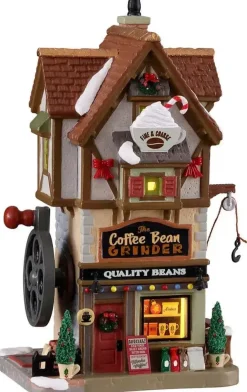 Lemax the coffee bean grinder verlicht kersthuisje Caddington Village 2021