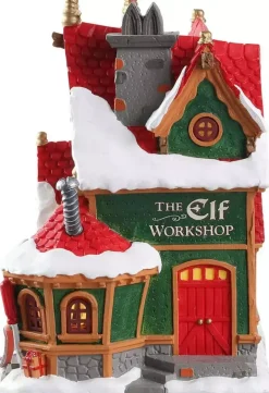 Lemax the elf workshop verlicht kersthuisje Santa's Wonderland 2018