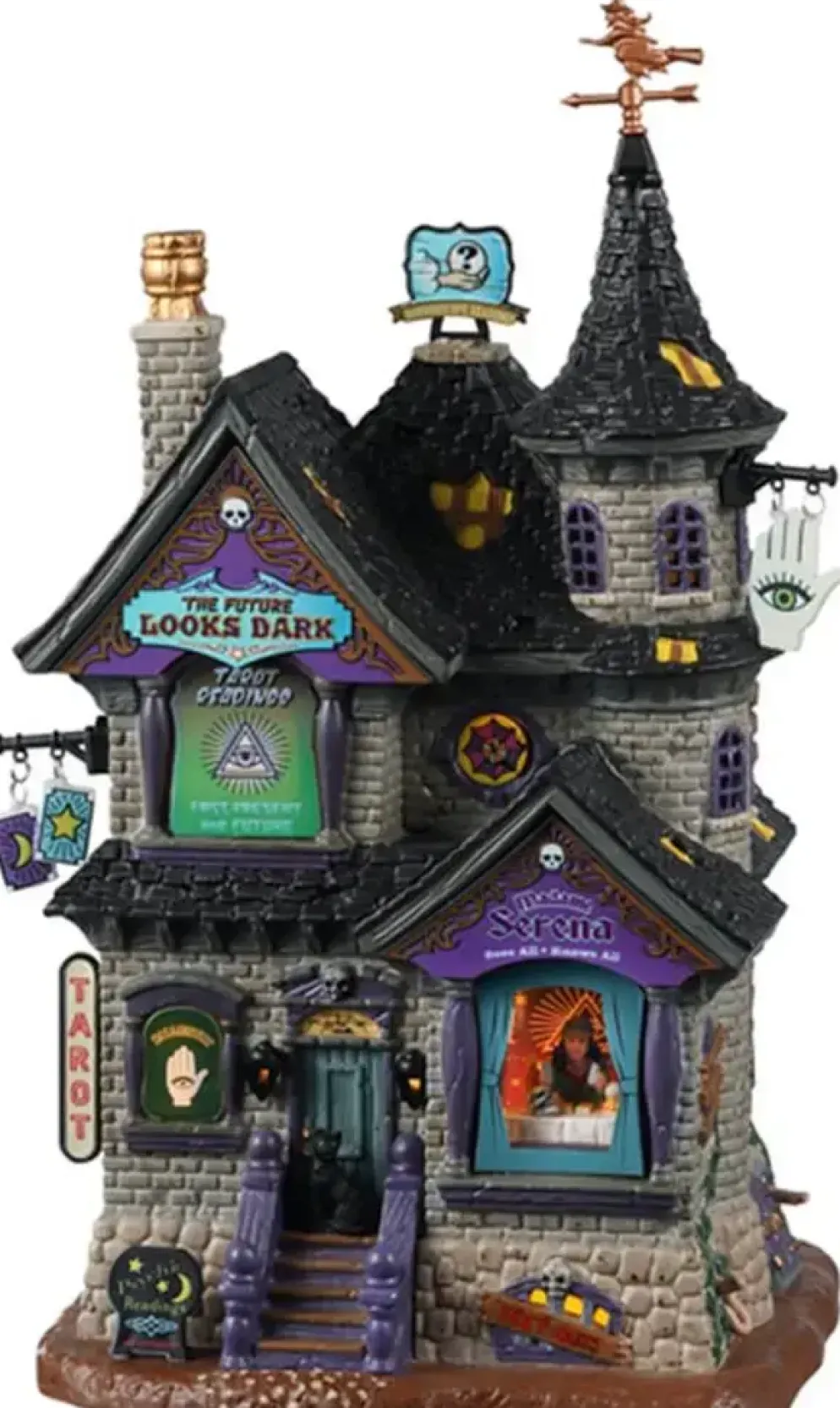 Lemax the future looks dark verlicht huisje Spooky Town 2023