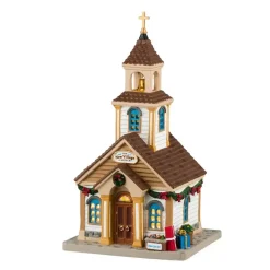 Lemax the new village church verlicht kersthuisje Caddington Village 2024