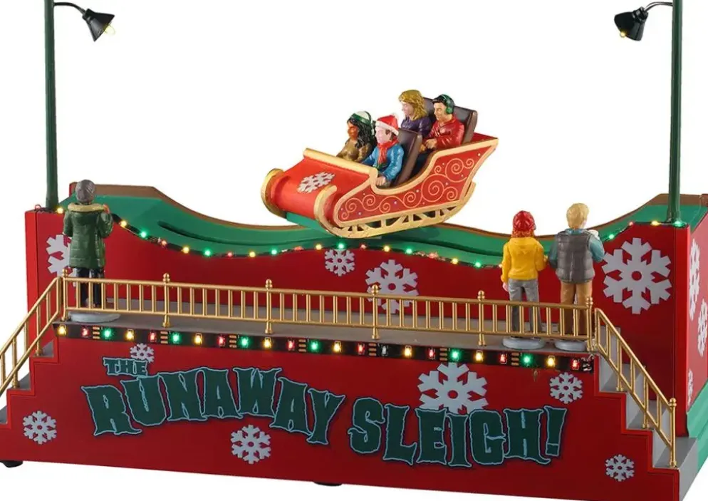 Lemax the runaway sleigh bewegend kerstdorp tafereel Carnival 2025
