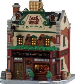 Lemax the trottin' fox pub verlicht kersthuisje Caddington Village 2026