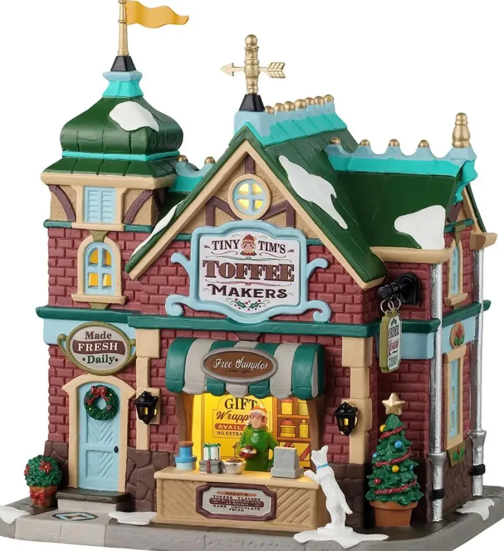 Lemax tiny tim's toffee makers verlicht kersthuisje Caddington Village 2025