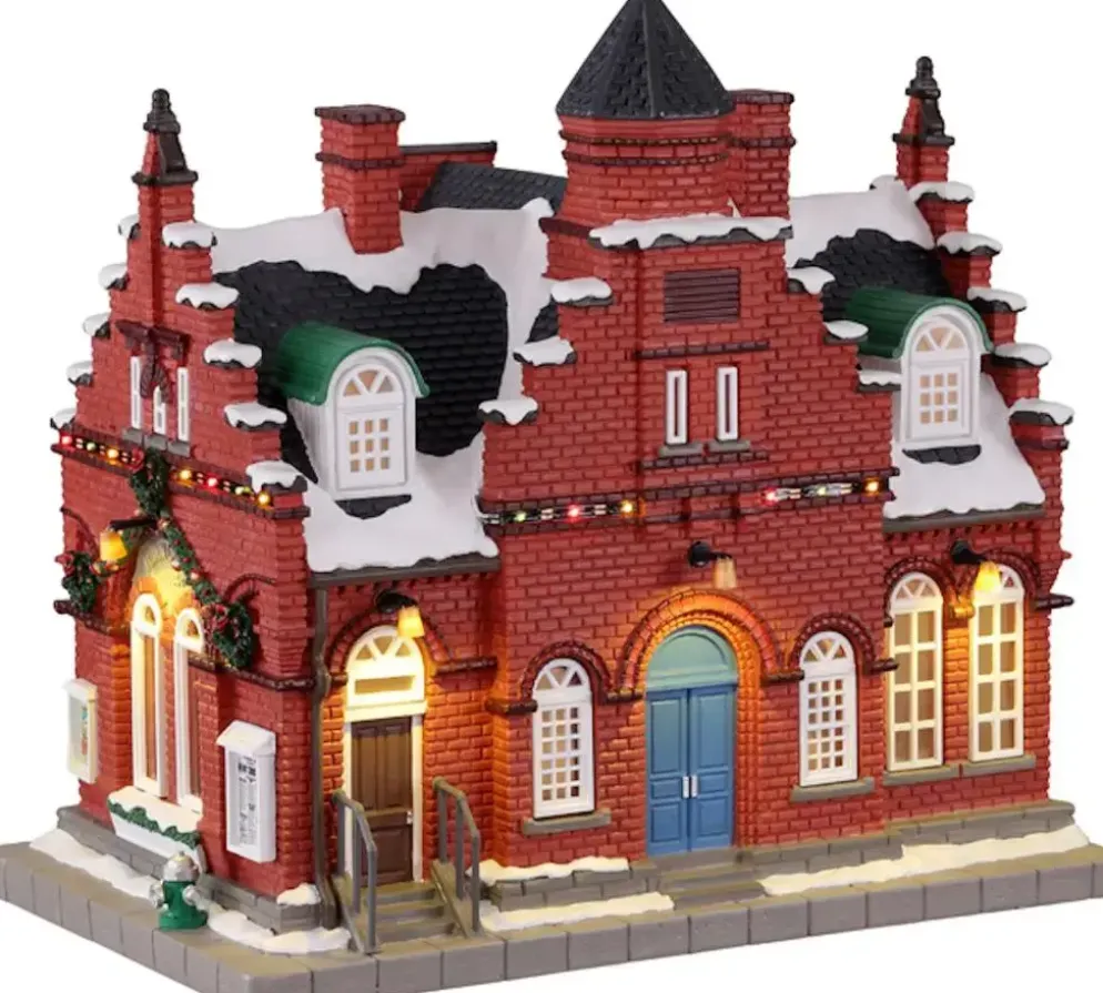 Lemax town offices 1884 verlicht kersthuisje Norman Rockwell 2023