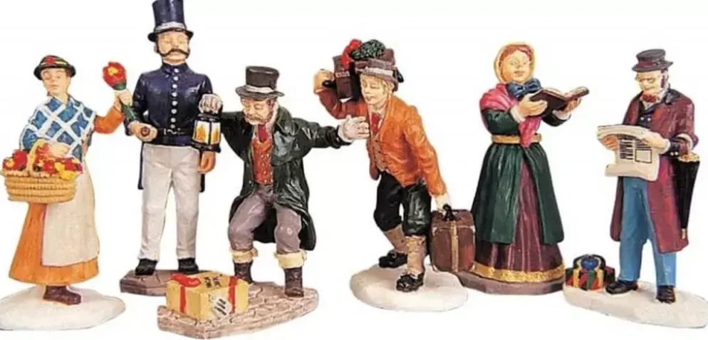 Lemax townsfolk figurines s/6 kerstdorp figuur type 6 Caddington Village 1999