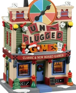 Lemax unplugged games verlicht kersthuisje Caddington Village 2022