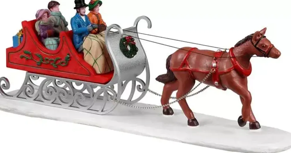 Lemax victorian sleigh kerstdorp tafereel Caddington Village 2022