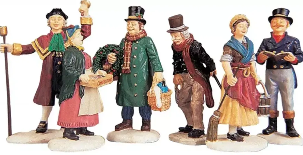 Lemax village people figurines s/6 kerstdorp figuur type 6 Caddington Village 1999