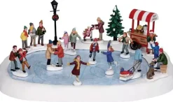 Lemax village skating pond with sound bewegende schaatsbaan 2010