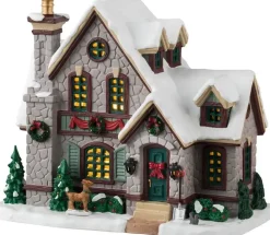 Lemax white christmas verlicht kersthuisje Caddington Village 2024