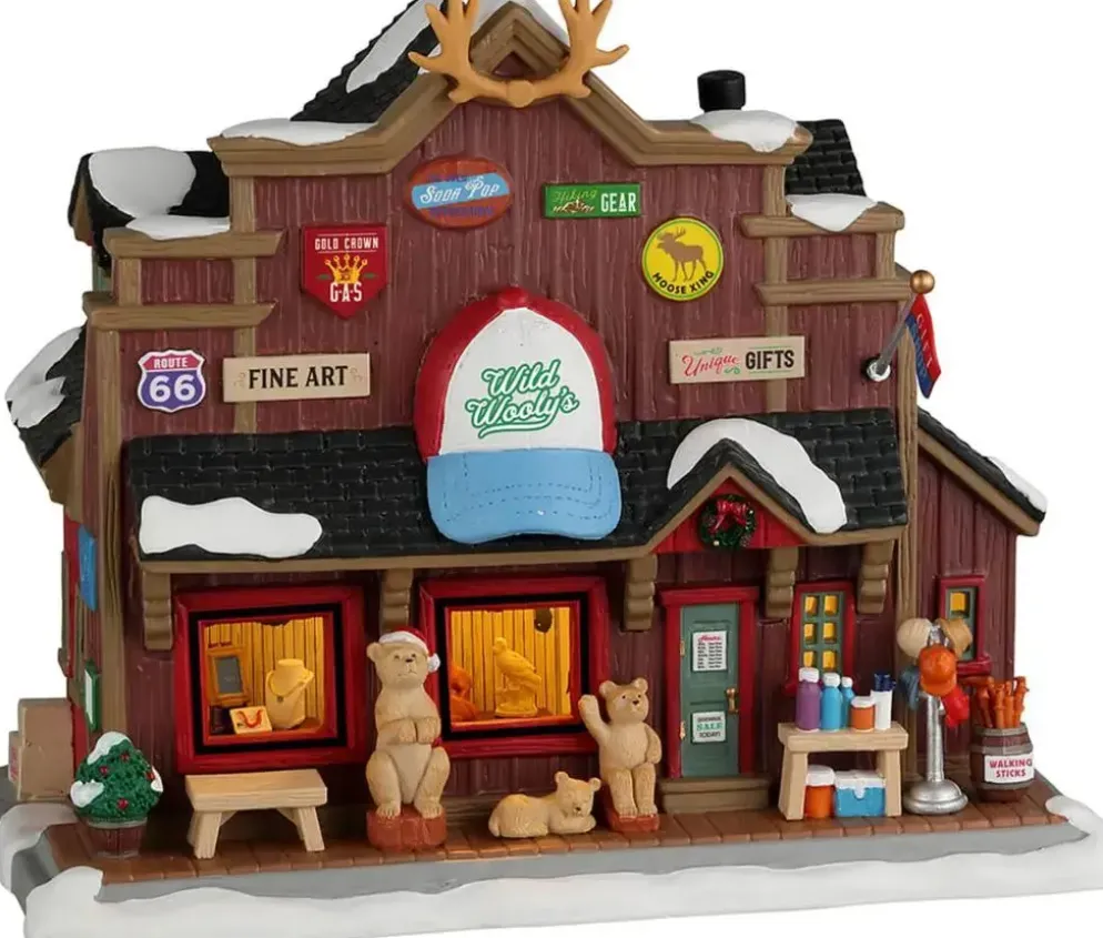Lemax wild wooly's gift shop verlicht kersthuisje Vail Village 2022