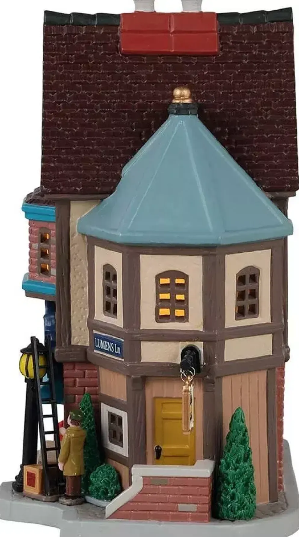Lemax wright & sons lamplighters verlicht kersthuisje Caddington Village 2021