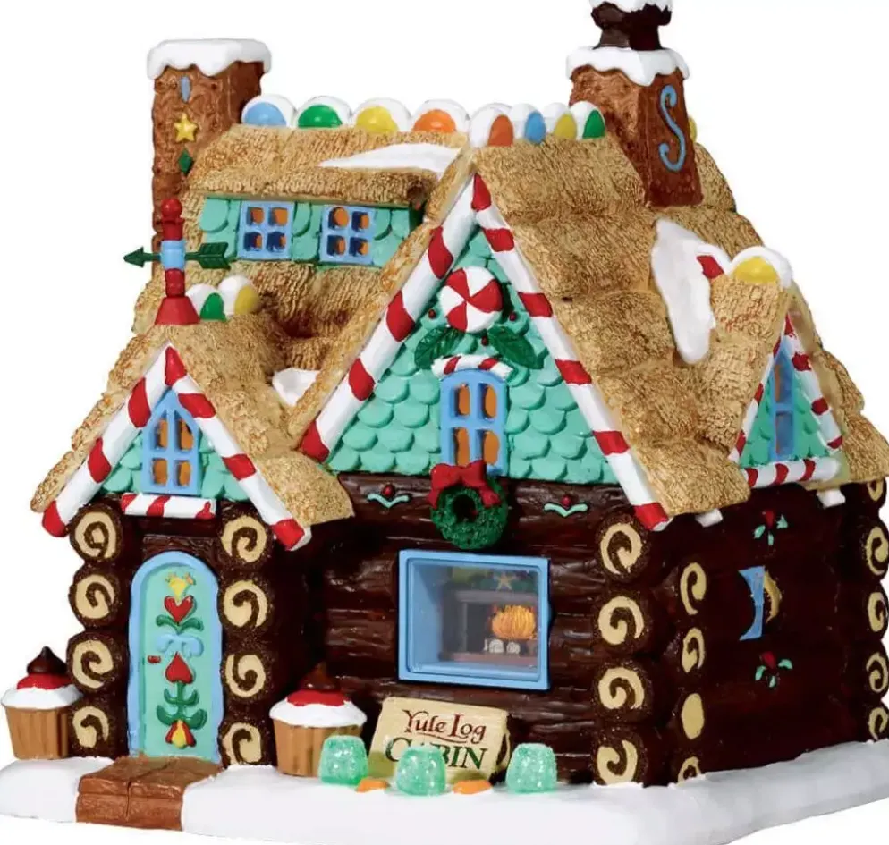 Lemax yule log cabin verlicht kersthuisje Sugar 'N' Spice 2017