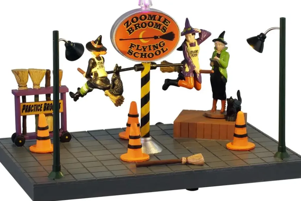 Lemax zoomie brooms flying school bewegend tafereel Spooky Town 2026