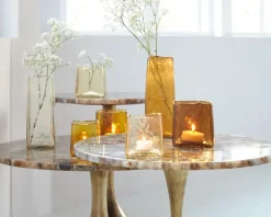 Light & Living bijzettafel metaal rickerd 48x53cm geel