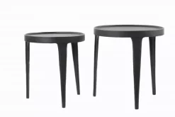 Light & Living bijzettafel set van 2 metaal tobias zwart