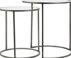 Light & Living bijzettafel set van 2 metaal duarte zilver