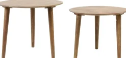 Light & Living bijzettafel set van 2 hout chakir hout